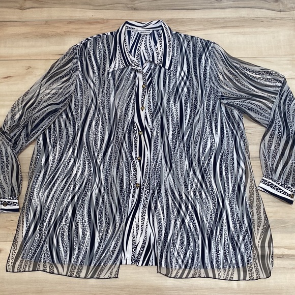 Boa Fashion Vintage XXL Button Front Long Sleeve Blouse. - Picture 8 of 13